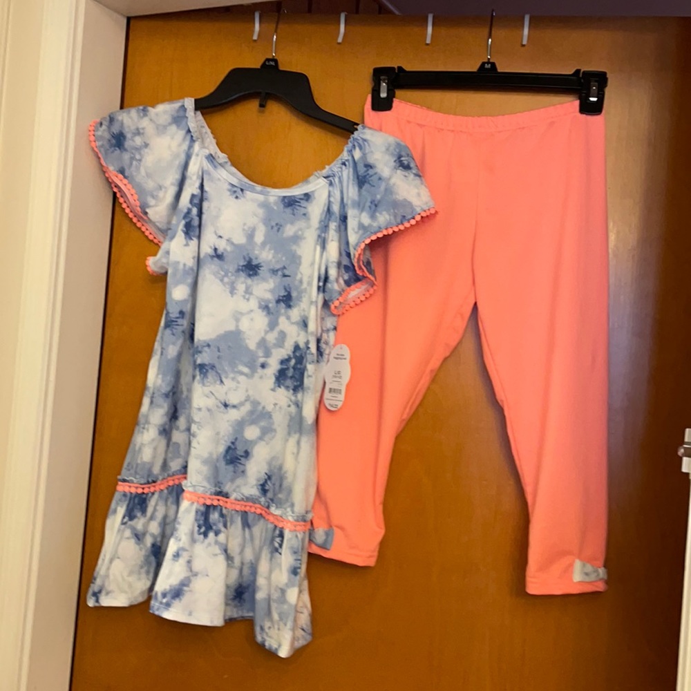 NWT Wonder Nation tie dye legging set size 10-12